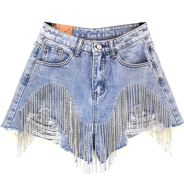 Tasha Rhinestone Denim Shorts