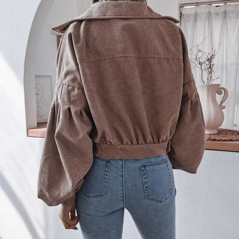 Chic Corduroy Cropped Jacket