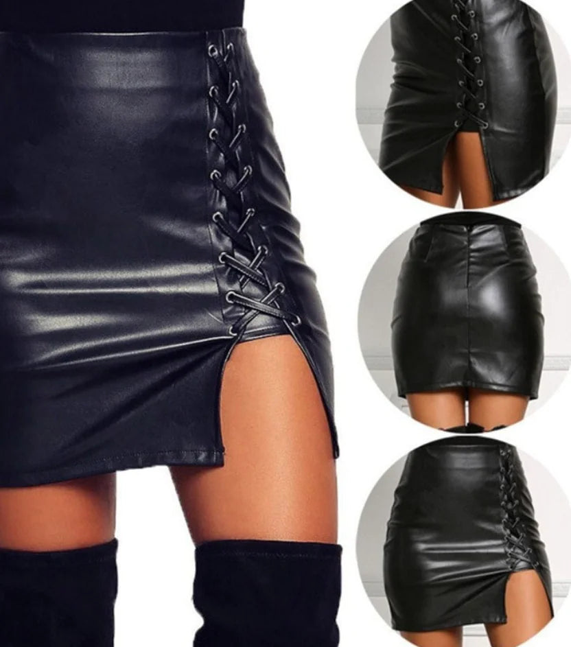 Nora Leather Mini Skirt