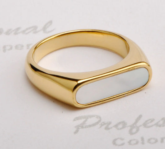 Gold Long Solid Color Ring