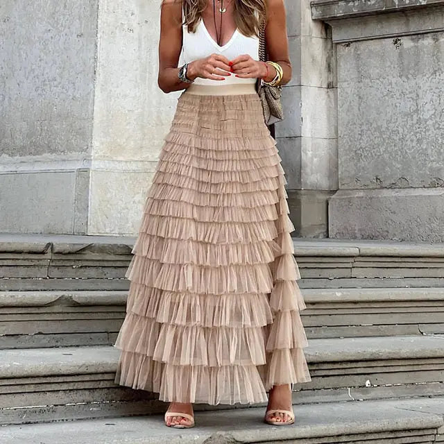 Reese Ruffled Maxi Skirt