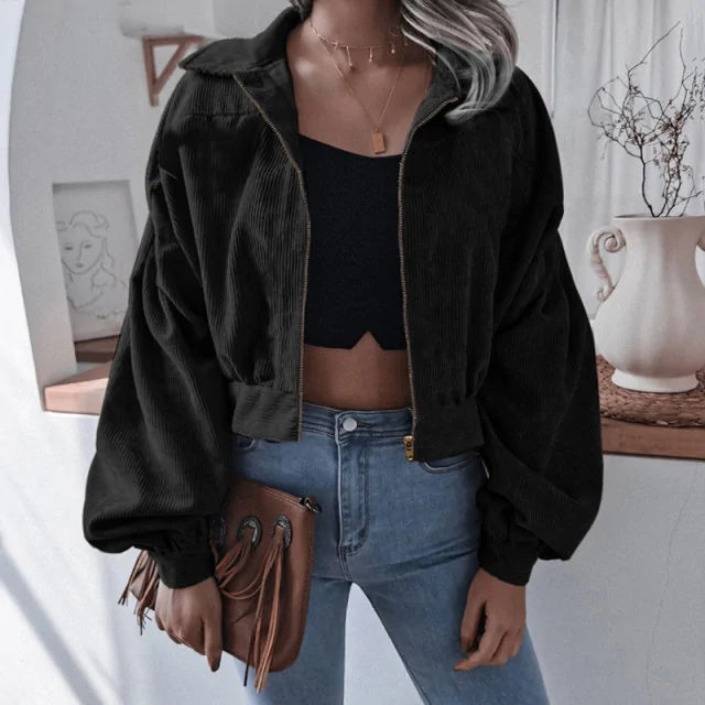 Chic Corduroy Cropped Jacket