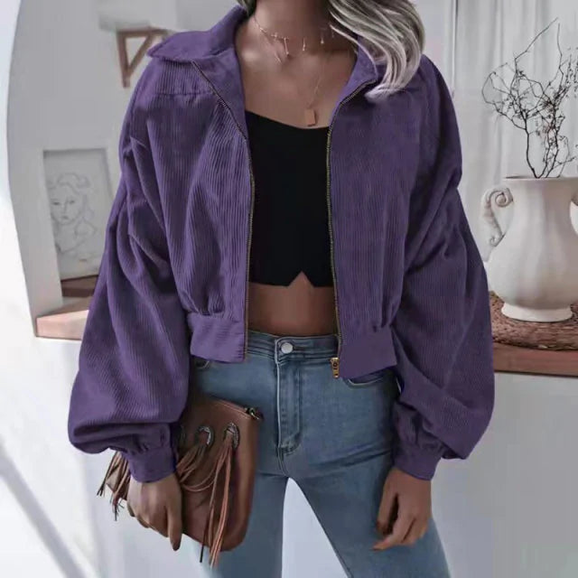 Chic Corduroy Cropped Jacket