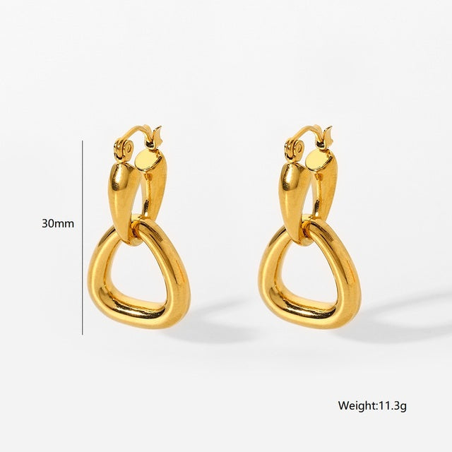 18k Gold Plated Link Earrings