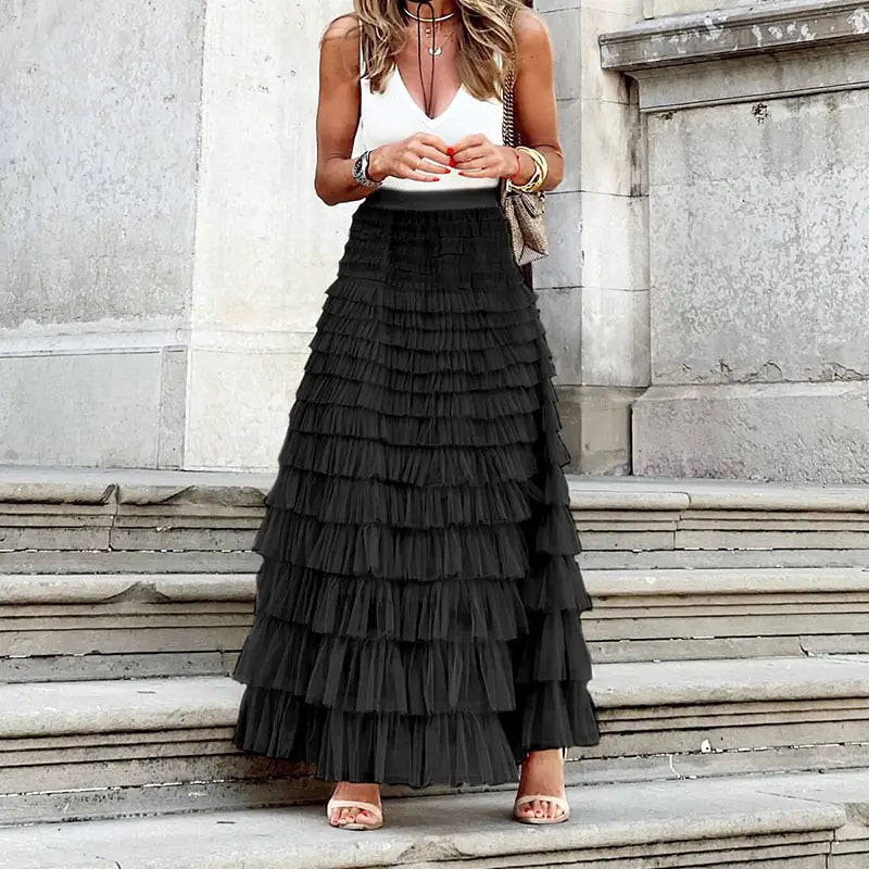 Reese Ruffled Maxi Skirt