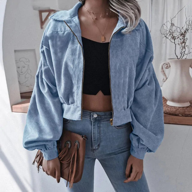 Chic Corduroy Cropped Jacket