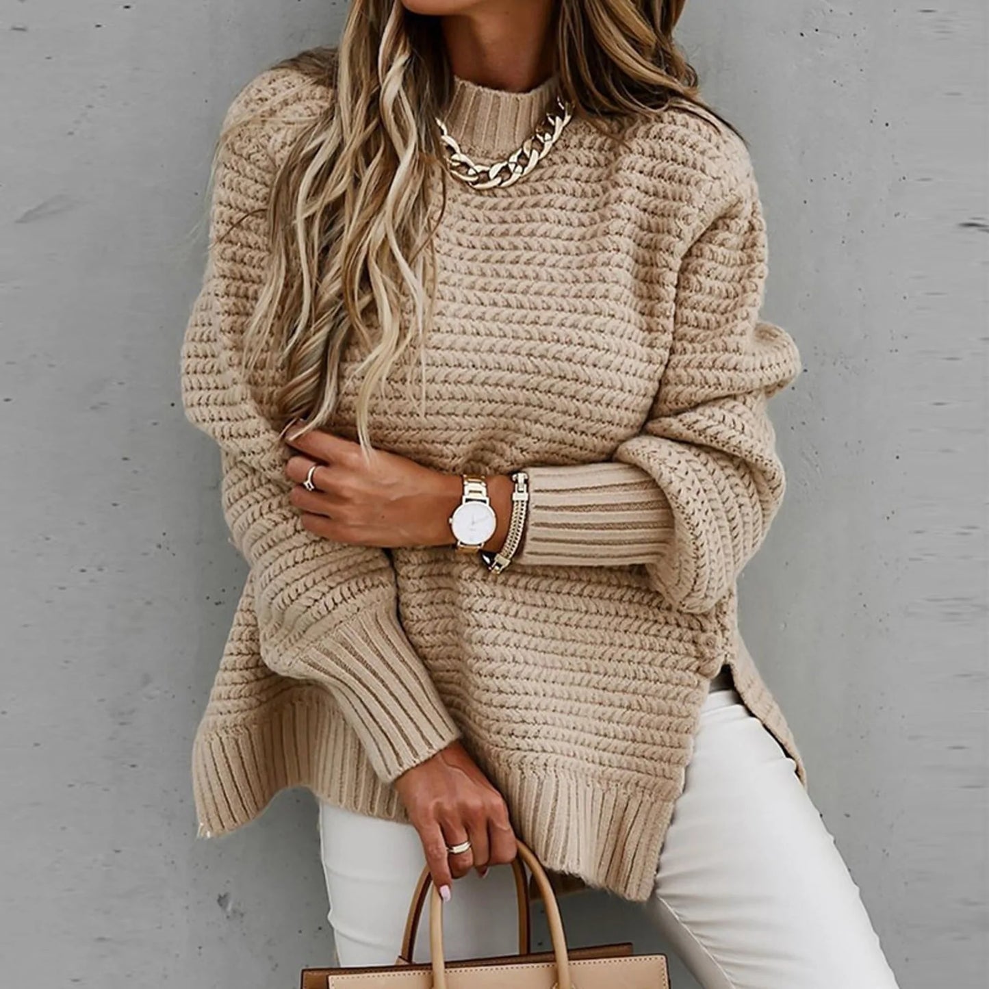 Sara High Neck Pullover Sweater