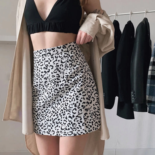 Doha Leopard Print Mini Skirt