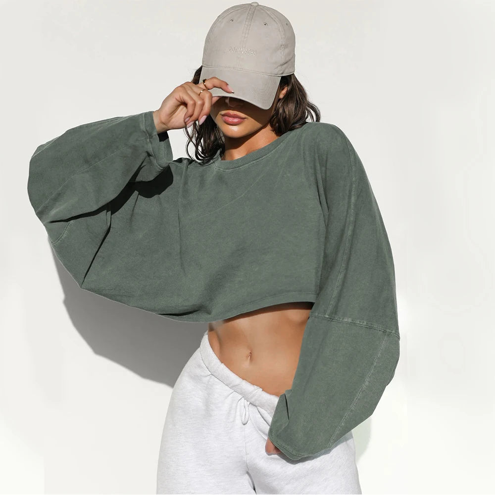 Olivia Oversized Crop Sweatshirt