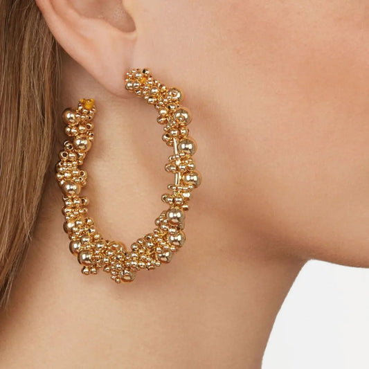 Pamela Beaded Hoop Earrings