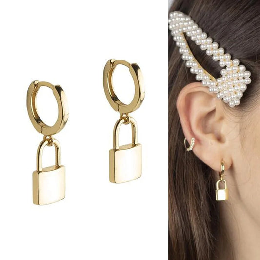 Golden Lock Earrings