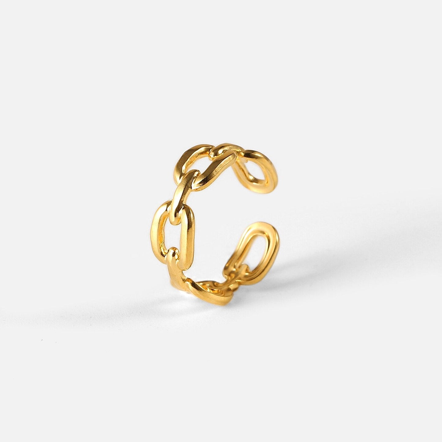 18K Gold Plated Chain Link Ring