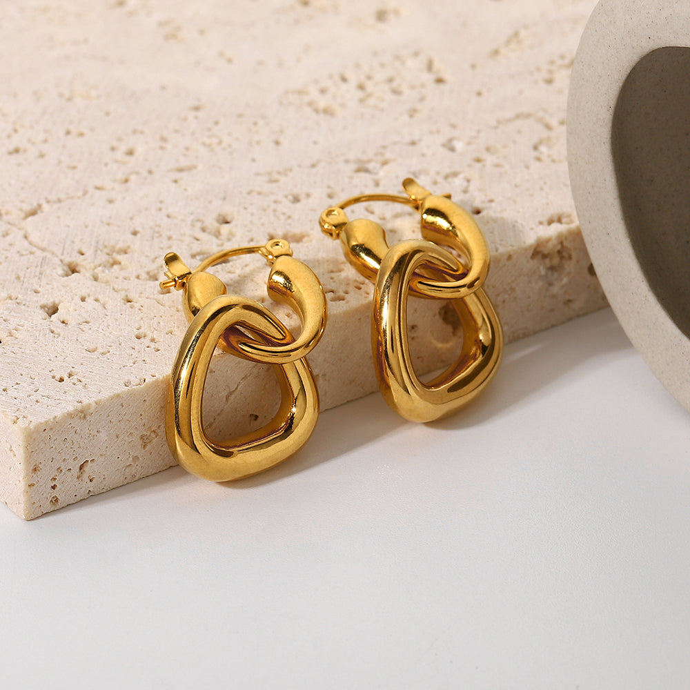 18k Gold Plated Link Earrings