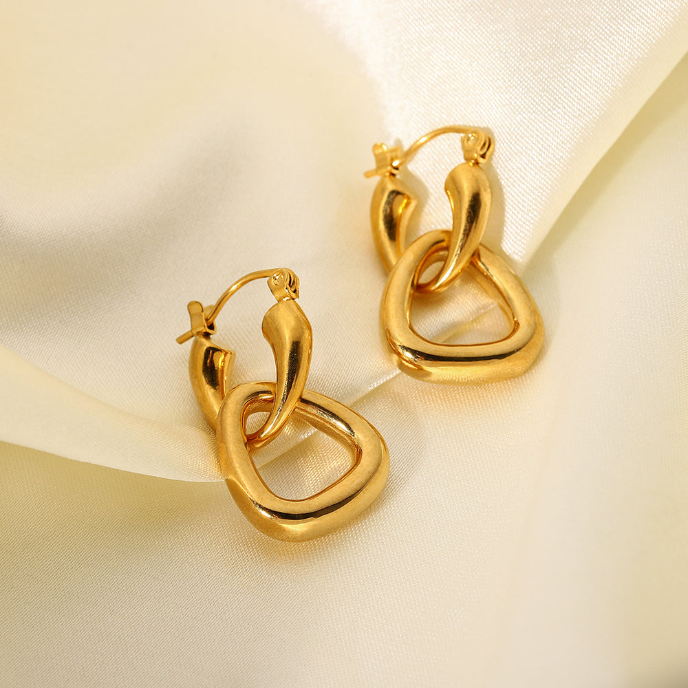 18k Gold Plated Link Earrings