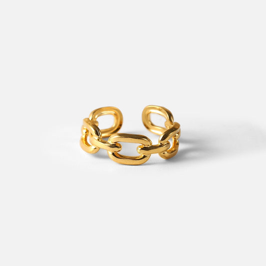 18K Gold Plated Chain Link Ring